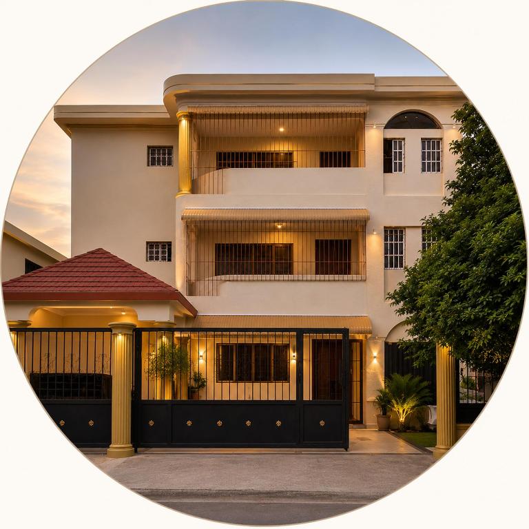 a rendering of a house in a circle at bohiostay in Azua