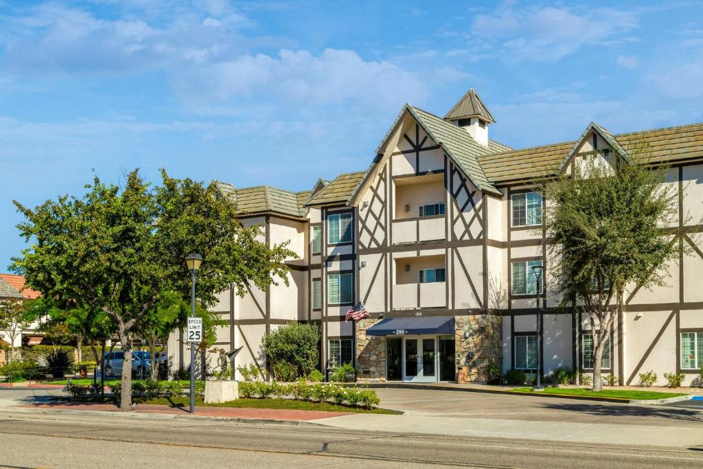 an exterior view of a large building at WorldMark Solvang in Solvang