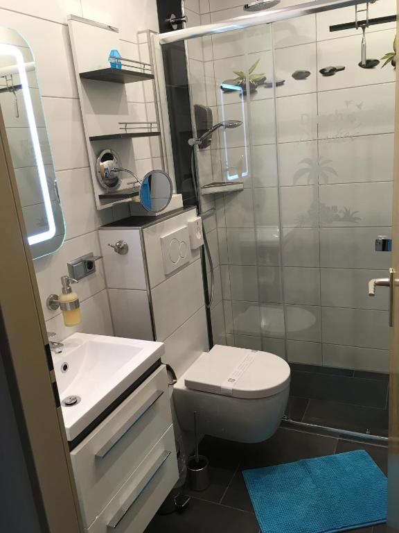 Koupelna v ubytování Pension Haus Wanninger