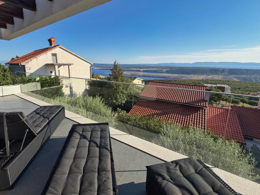 a view from the balcony of a house at Villa Nina in Šmrika