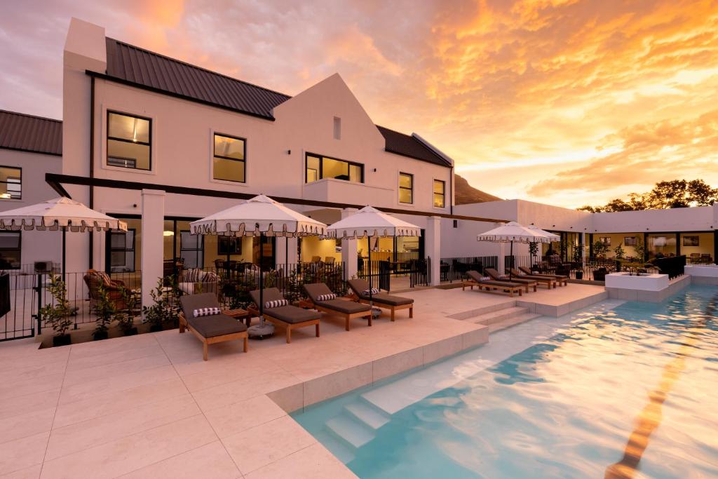 a rendering of a resort with a swimming pool at Kleine Banhoek Manor in Stellenbosch