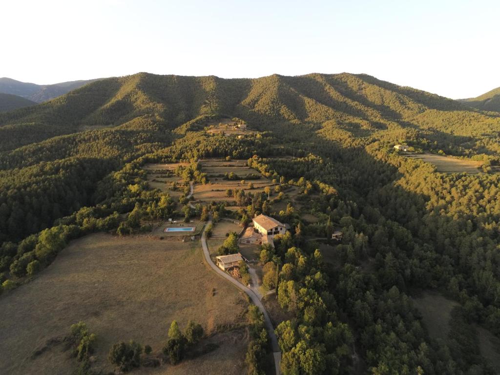 an aerial view of a house on a hill at Les Eres de Guardiolans in Vilada
