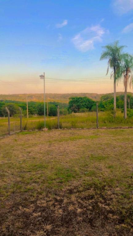 a field with a fence and a palm tree at La Soñada in Coronel Martínez