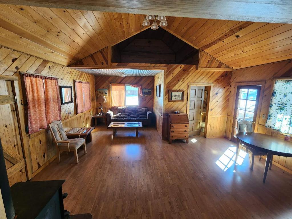an overhead view of a living room in a cabin at Beaver Creek Guest Ranch in Blue