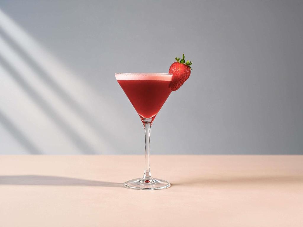 a strawberry in a wine glass with a strawberry in it at ibis Tbilisi Airport in Tbilisi City