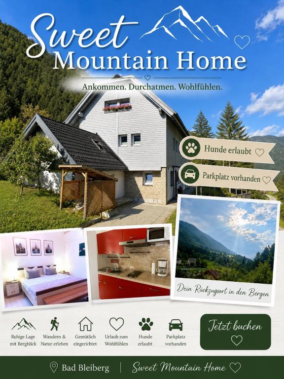 a collage of pictures of a house at Sweet Mountain Home in Bad Bleiberg