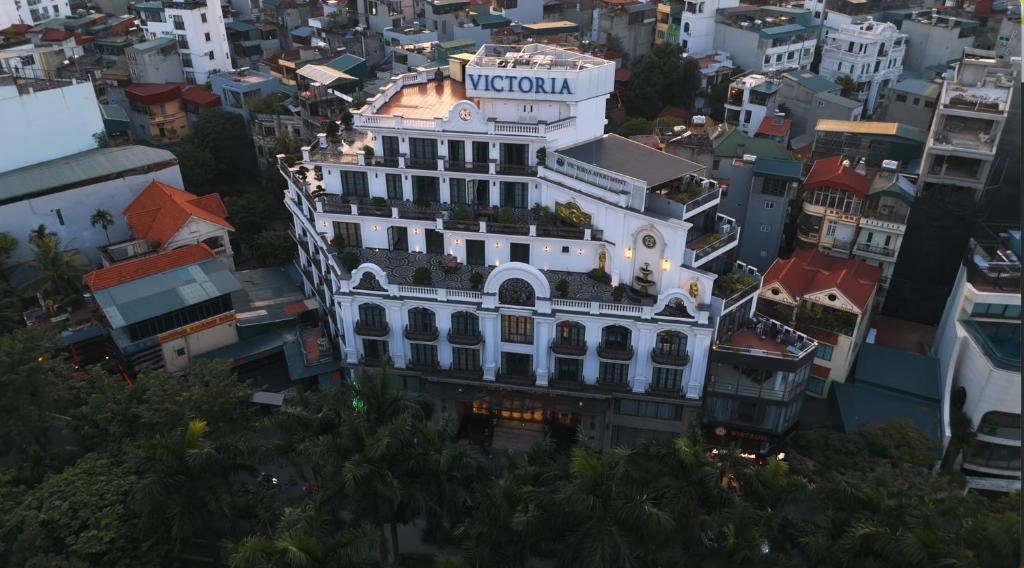 an overhead view of a building in a city at Victoria Suites Westlake Hanoi in Hanoi