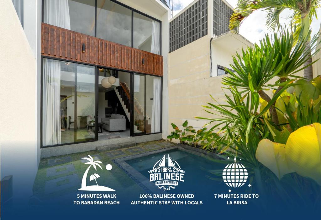 a house with a swimming pool in front of it at Villa Lyma by Bukit Vista in Pererenan