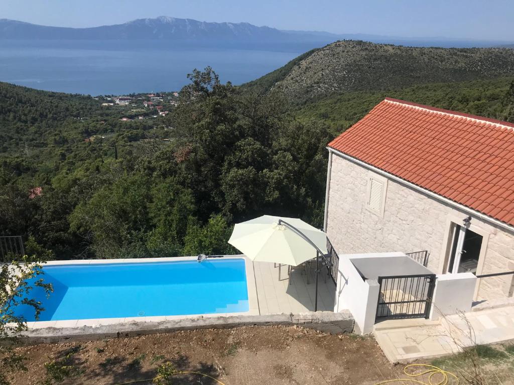 a villa with a swimming pool and a house at HOLIDAY HOME m&n in Zaostrog