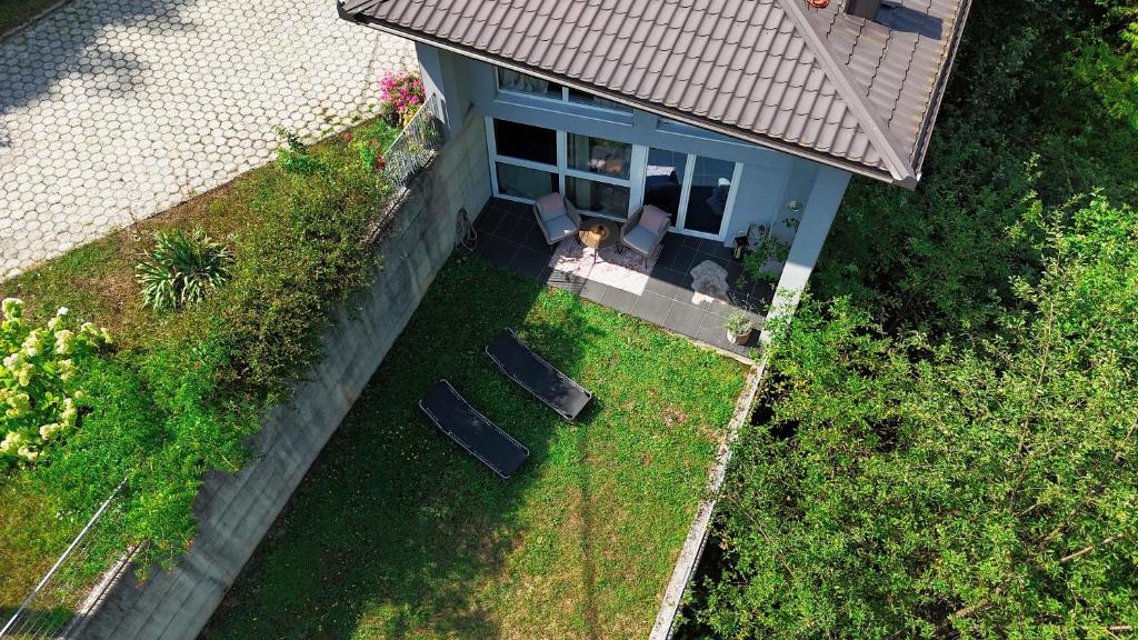 an overhead view of a house with a backyard at Layal Residence Exclusive 2 Floor House with Terrace in Bihać