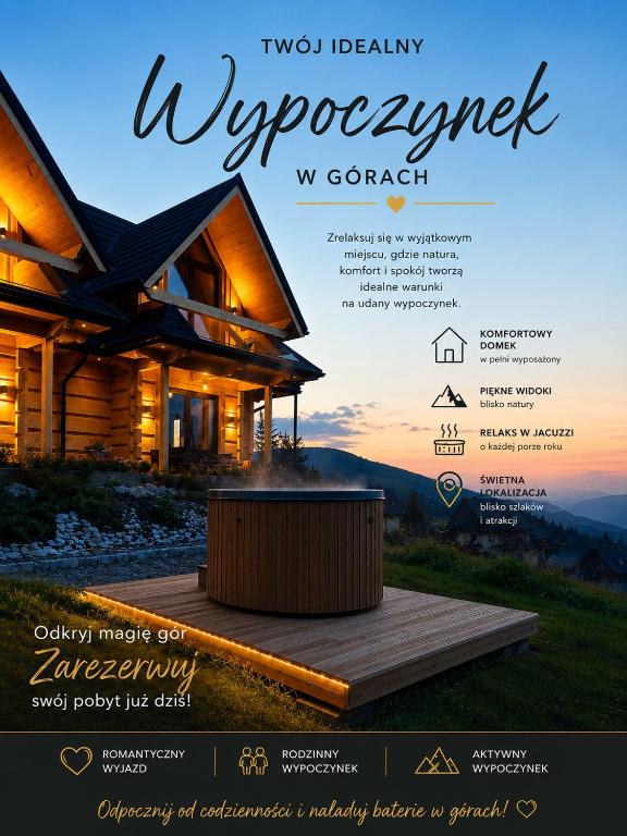 a magazine advertisement for a luxury house with a hot tub at Hygge Tatra Luxury Chalet - Domki z Balią in Murzasichle
