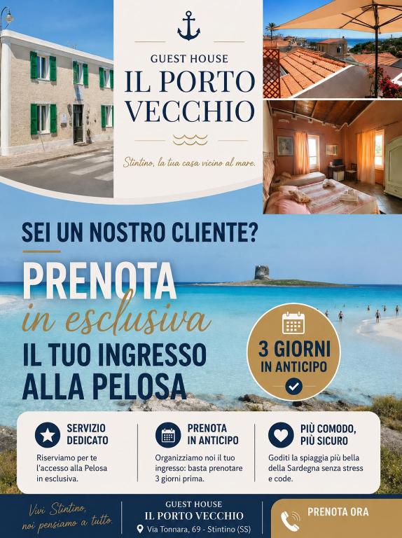 a collage of three pictures of a real estate flyer at Rooms Guest House Il Porto Vecchio in Stintino