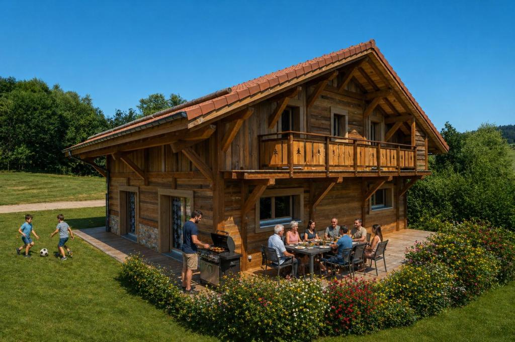 Chalet d'exception 10 personnes avec sauna privatif et piscine naturelle - Le Domaine des Fleurs Gérardmer