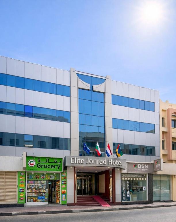 an office building with a fire jordan hotel at Elite Jonrad Hotel LLC in Dubai
