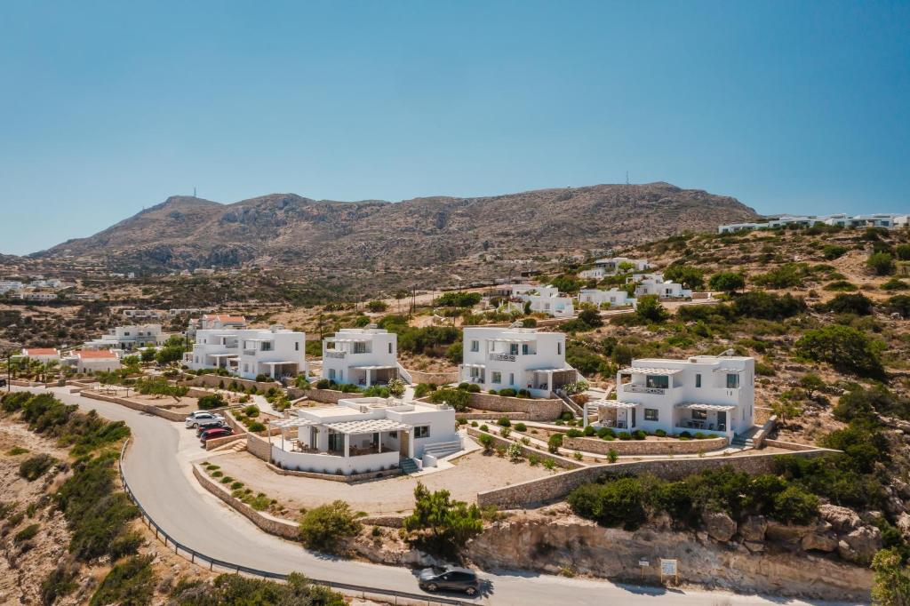 an aerial view of a villa on a hill at Alsalos Villas in Amoopi