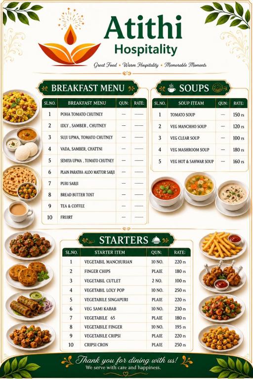 a menu for akritkritkrit restaurant with various dishes of food at Hotel MM prestige Raipur in Raipur