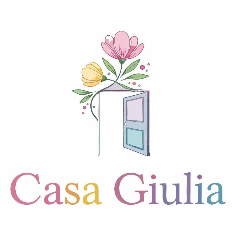 a logo for a church with a door and flowers at Casa Giulia in Taviano