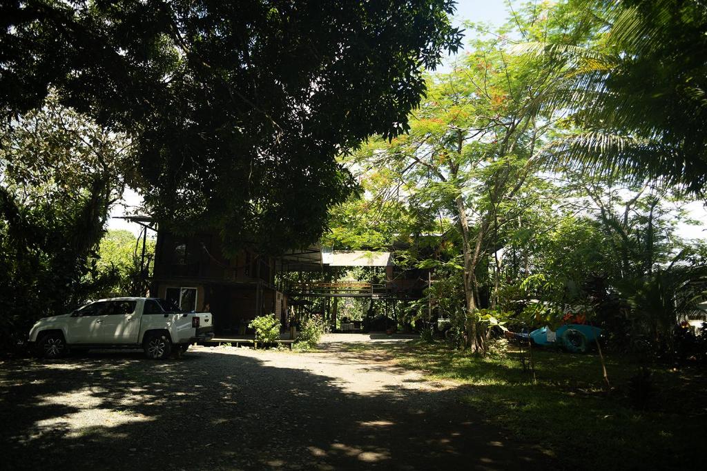 a car parked in front of a building with trees at Terrazas del Golfo in La Palma