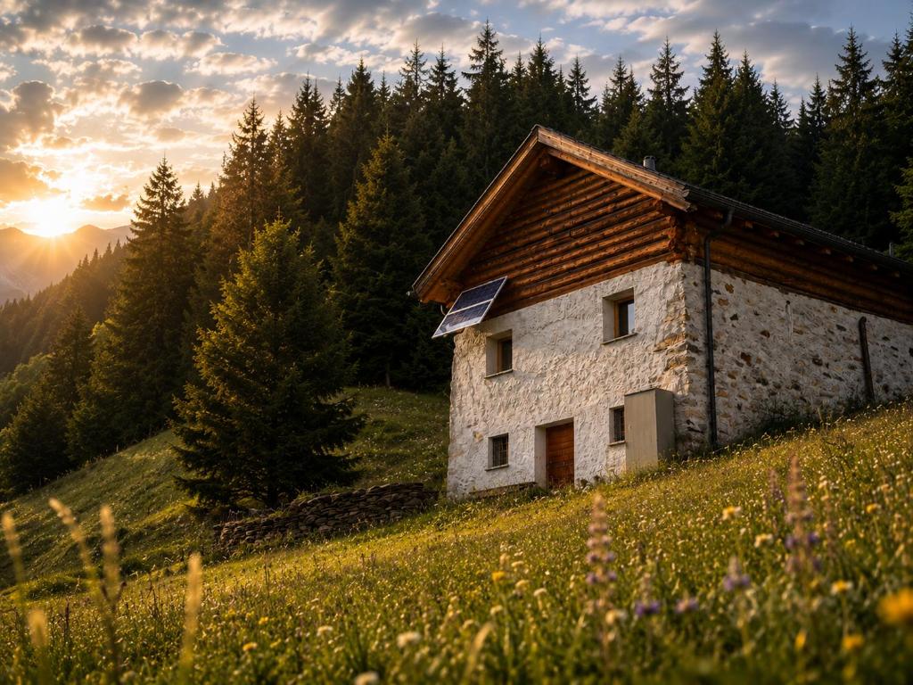 a stone house on a hill in a field at Casa Vista Adula, Unplug everything, breathe in Anvéuda