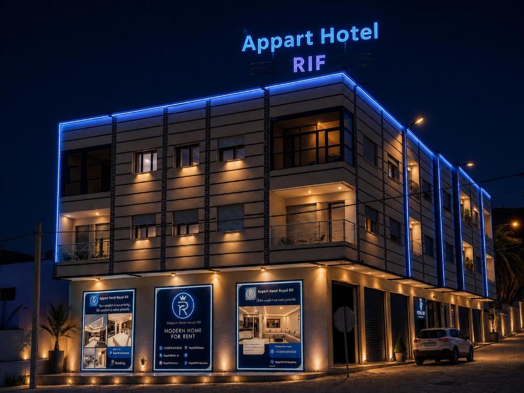 a building with a car parked in front of it at Royal Rif Alhoceima in Al Hoceïma