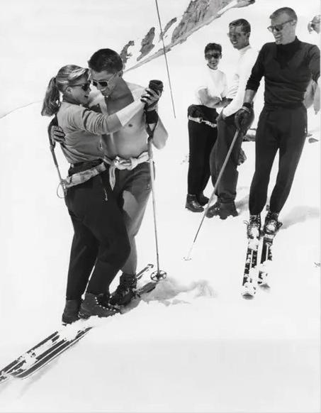 a group of people on skis in the snow at Forte Apartments in Klösterle