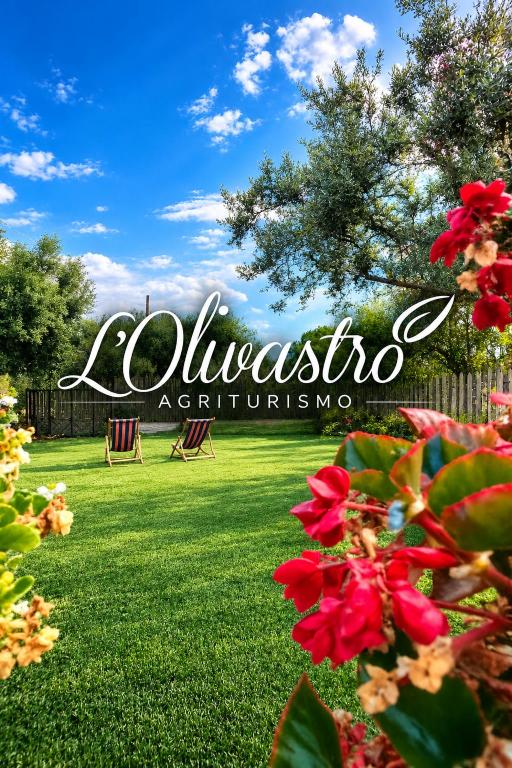 a sign that says on a lawn at Agriturismo L'Olivastro in Pollutri