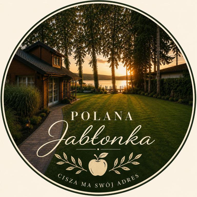 a sign for a villa with an apple on a yard at Polana Jabłonka in Jabłonka
