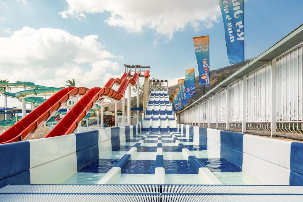 a water slide at a water park at Gai Beach Hotel in Tiberias