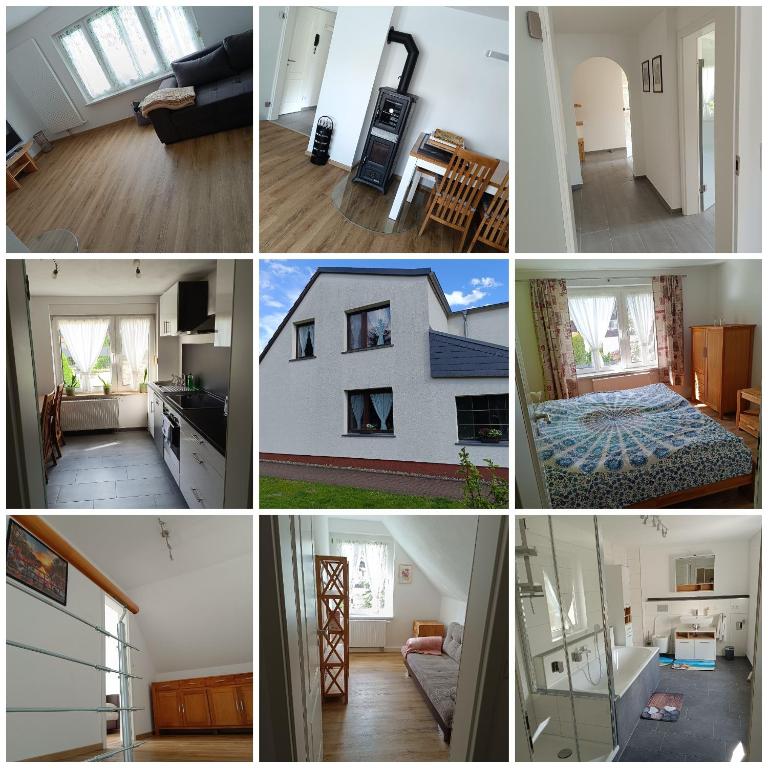 a collage of four photos of a house at Haus Berta in Spremberg