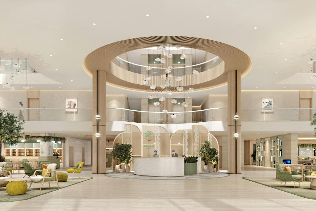 a rendering of the lobby of a shopping mall at Element by Marriott Al Qassim in Buraydah
