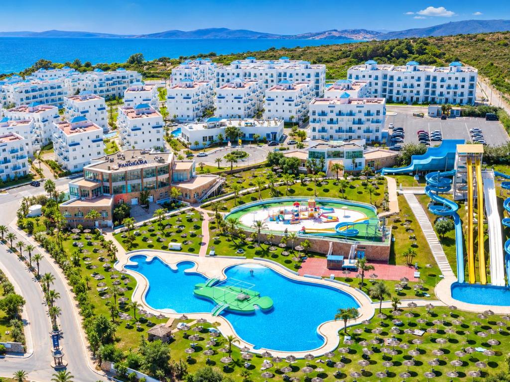 an aerial view of a resort with a swimming pool at L'escale Appart-hôtel By 7AV HOTELS in M'diq