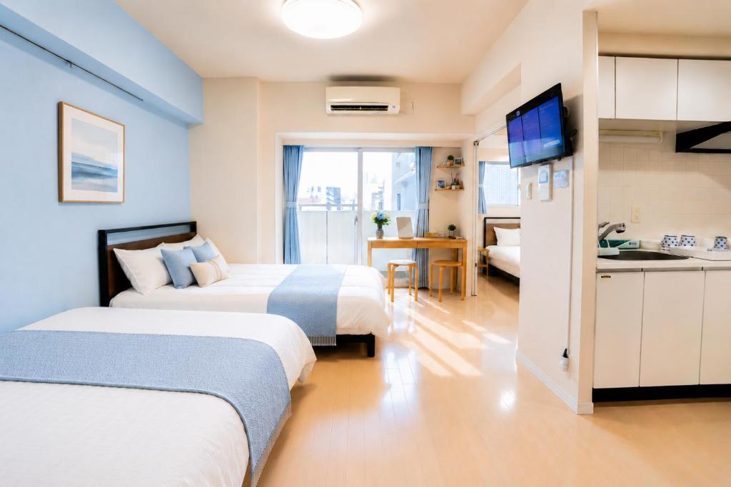 904Room Kinshicho Station 5 min walk near Asakusa and Skytree 9th floor with balcony and good soundproofing Large One-Bedroom Apartment