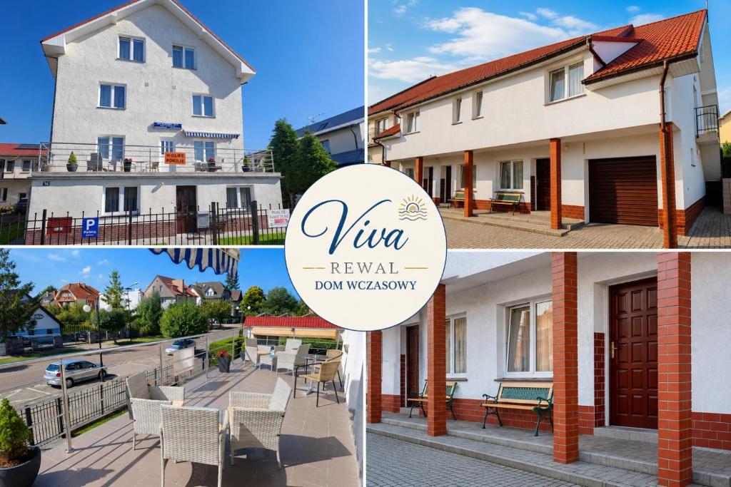 a collage of four pictures of a house at DW Viva in Rewal