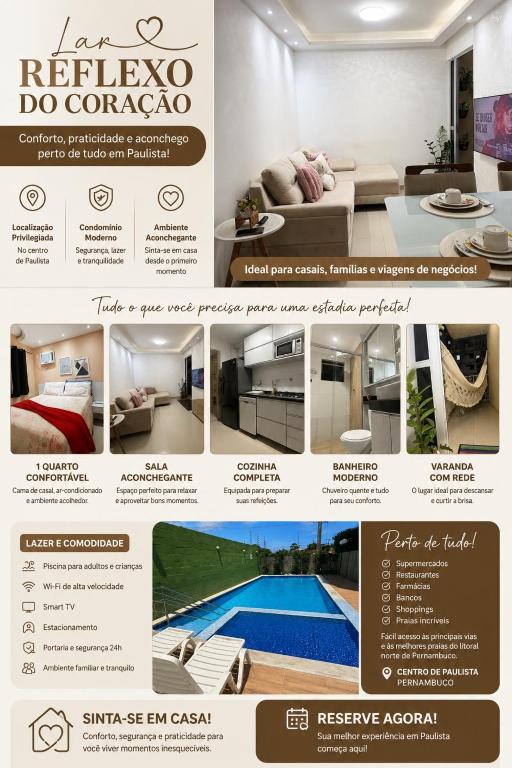 a collage of pictures of a room with a pool at Apartamento centro de Paulista-Pe in Paulista