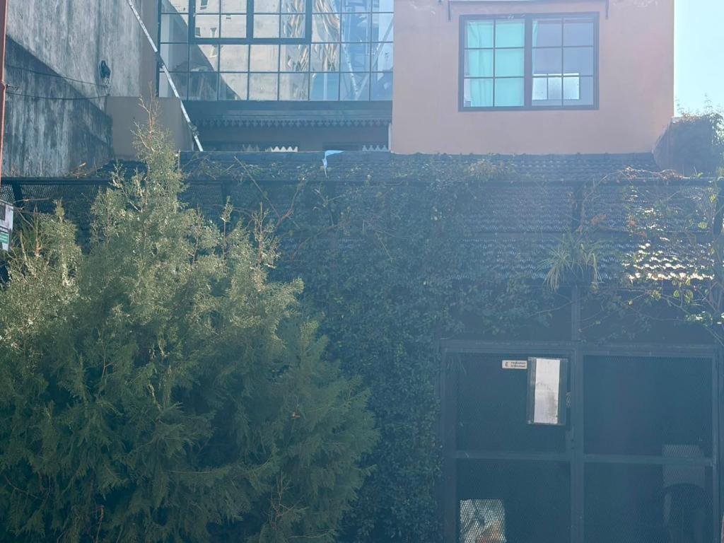 an overhead view of a house with trees and a building at LA CASITA in Buenos Aires