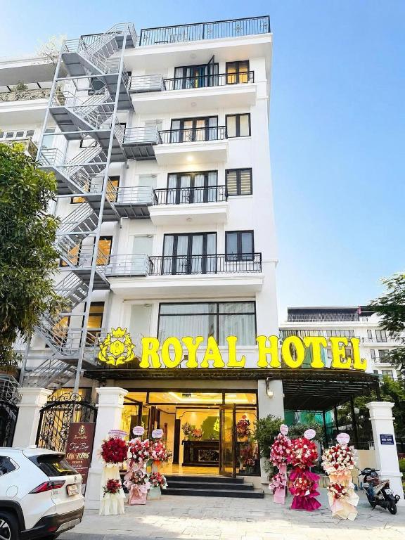a hotel with a royal hotel sign in front of it at Royal Hotel Lâm Hạ in Hanoi