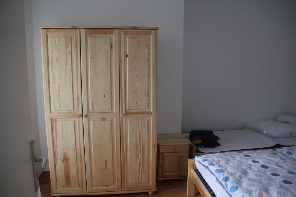 Postel nebo postele na pokoji v ubytování Ferienhaus Vera
