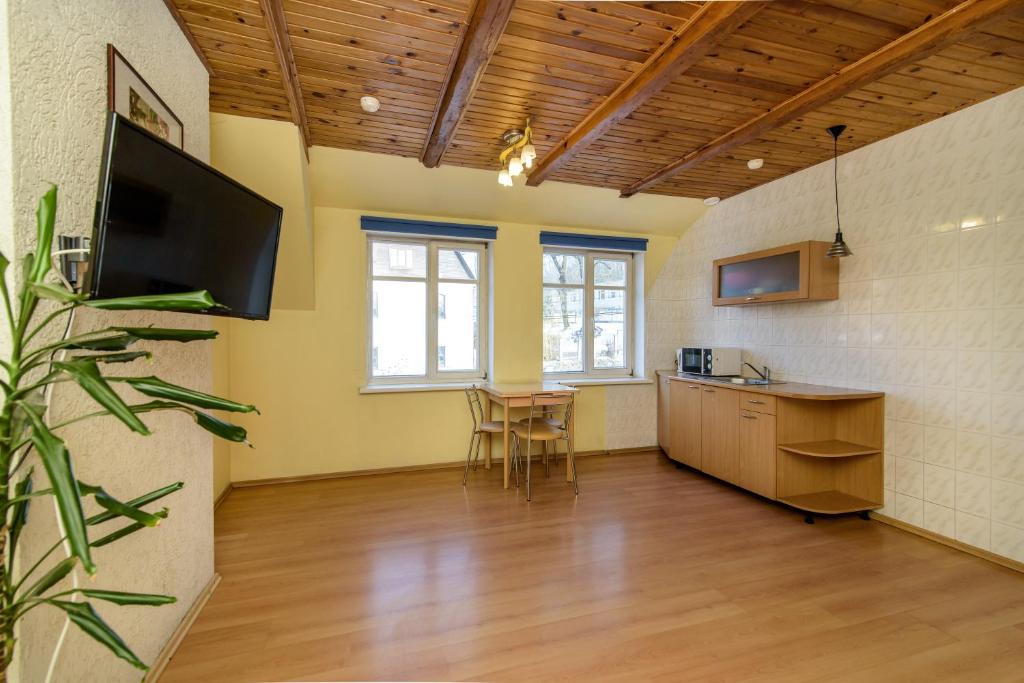 Kuchyň nebo kuchyňský kout v ubytování Hostel Filaretai