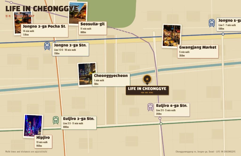 a map of the life in chicago event at Life in Cheonggye in Seoul