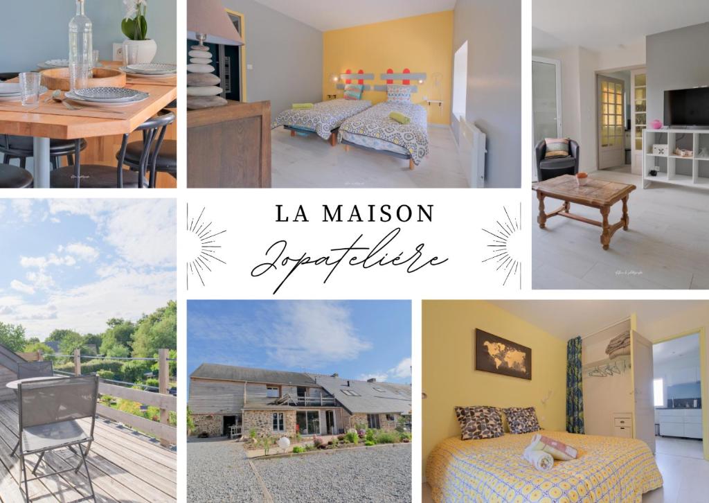 a collage of photos of a house at La Maison Jopateliére in Mohon