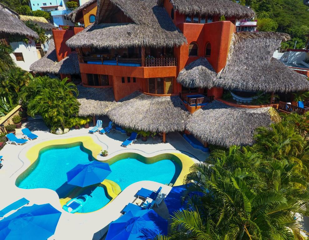 an aerial view of the resort at Villa Carolina Boutique Hotel ADULTS ONLY in Zihuatanejo