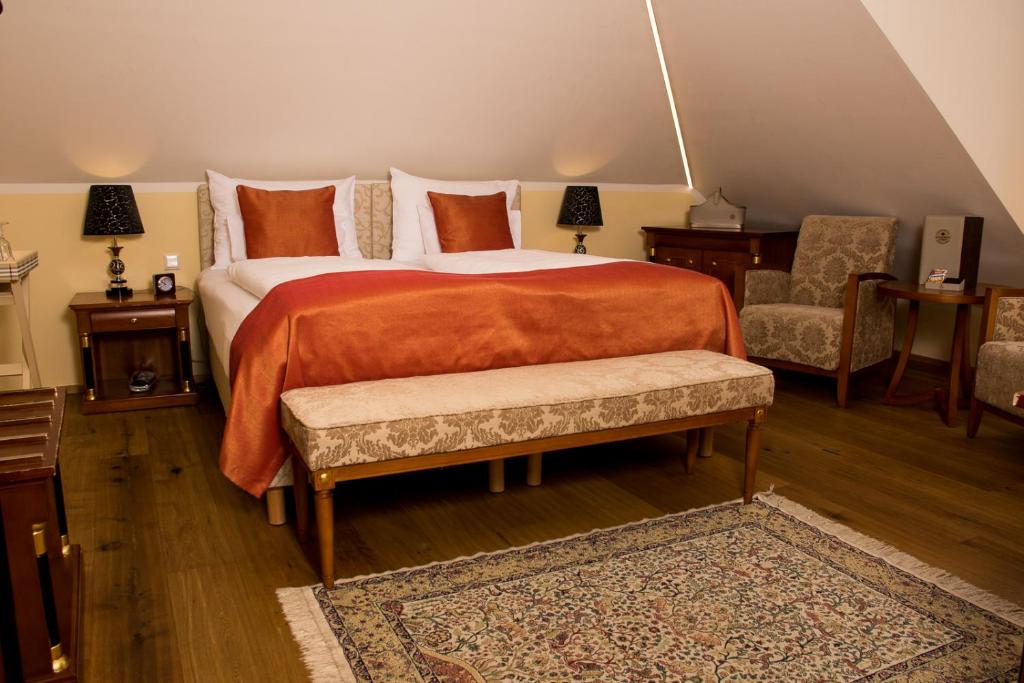 Posteľ alebo postele v izbe v ubytovaní Seehotel Grüner Baum