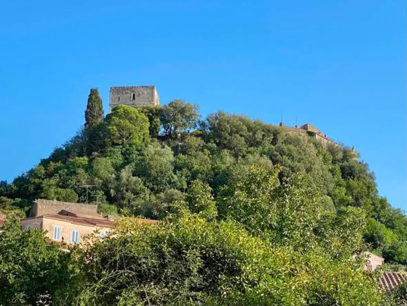a castle on top of a hill with trees at L'Antica Caiatia in Caiazzo