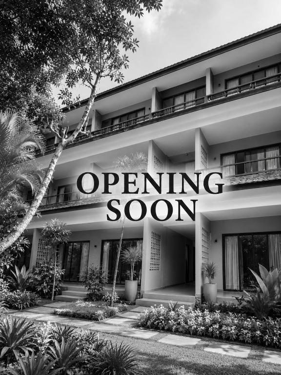 a building with a sign that reads opening soon at Dewangga At MUA in Ubud