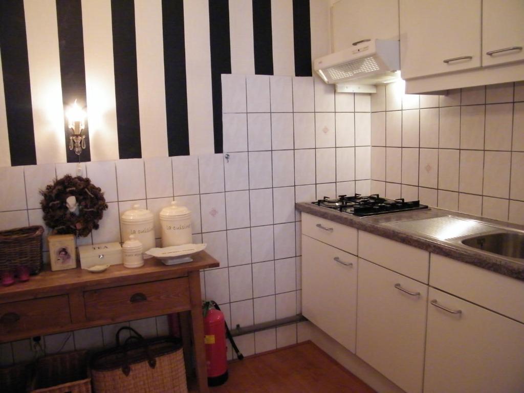 Kuchyň nebo kuchyňský kout v ubytování La Perle Apartment