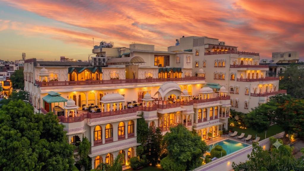 a rendering of a hotel at sunset at Shahpura House in Jaipur