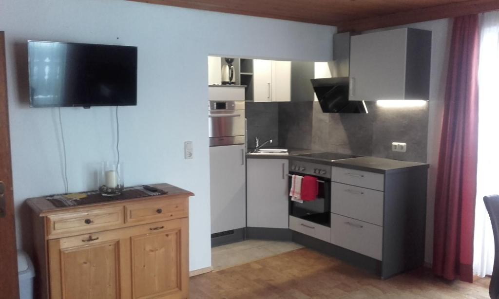 Kuchyň nebo kuchyňský kout v ubytování Apartement Haus Johanna