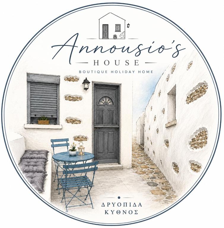 a book cover of amosos house at Annousio 's house in Dhriopís