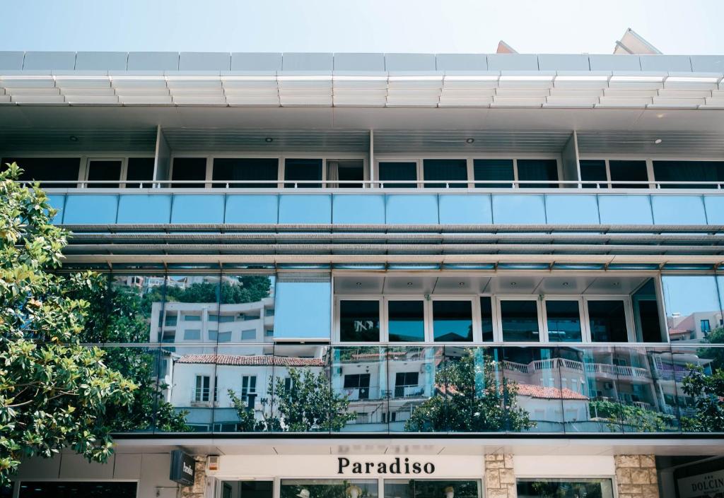 an external view of a building in a city at Accommodation Dolcino in Ulcinj