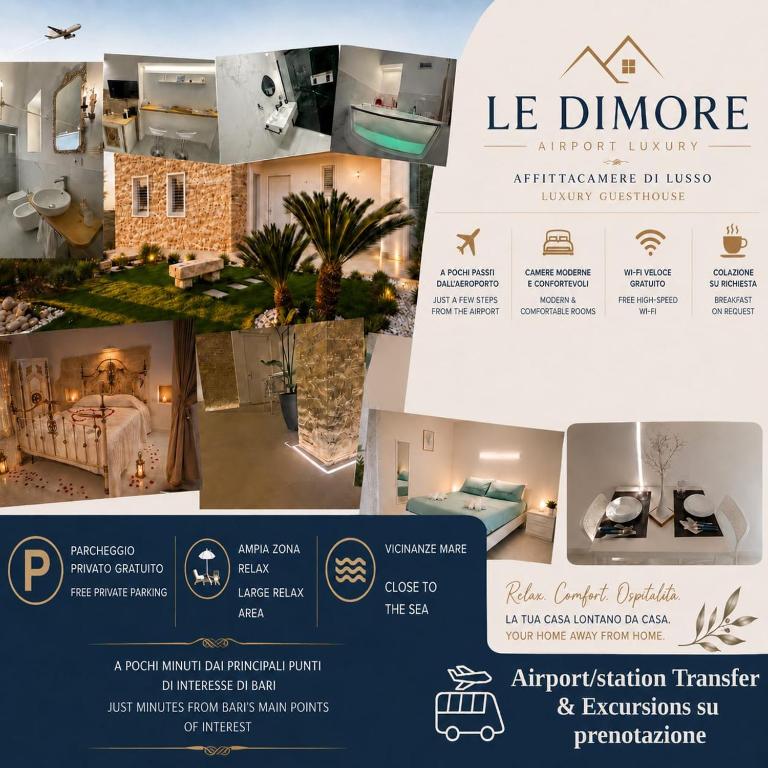 a flyer for a real estate agency with a house at Le Dimore Airport Luxury in Bari